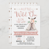 Wild One Waterverf Baby shower Uitnodiging (Voorkant / Achterkant)