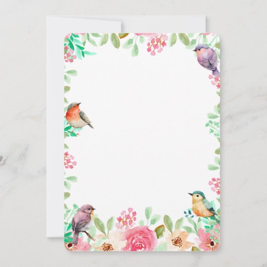 Wild One Waterverf Little Girl Bird 1st Birthday Kaart (Achterkant)