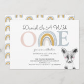 Wild One Waterverf Rainbow Boy's First Birthday I Kaart (Voorkant / Achterkant)