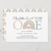 Wild One Waterverf Rainbow Girl's eerste verjaarda Kaart (Voorkant / Achterkant)