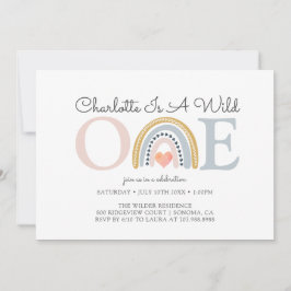 Wild One Waterverf Rainbow Girl's eerste verjaarda Kaart