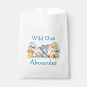 Wild One Waterverf Safari Animals 1ste verjaardag Bedankzakje (Voorkant)