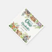 Wild One Waterverf Safari Animals 1ste verjaardag Servet (Hoek)