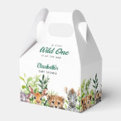 Wild One Waterverf Safari Animals Baby shower Bedankdoosjes (Voorkant Zijde)