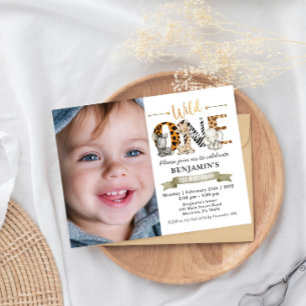 Wild One Waterverf Safari Animals Birthday Briefkaart