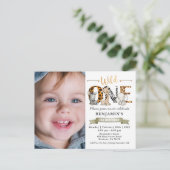Wild One Waterverf Safari Animals Birthday Briefkaart (Staand voorkant)