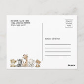 Wild One Waterverf Safari Animals Birthday Briefkaart (Achterkant)