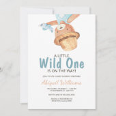 Wild One Waterverf Teddy Bear Baby shower Kaart (Voorkant)
