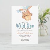 Wild One Waterverf Teddy Bear Baby shower Kaart (Staand voorkant)