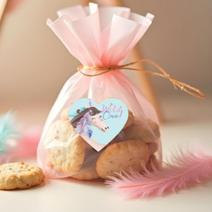 Wild One Waterverf Tribal Unicorn Hart Sticker