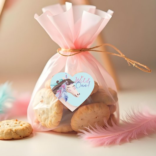 Wild One Waterverf Tribal Unicorn Hart Sticker