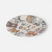 Wild One Whimsical Woodland Animals Party Papieren Bordje (Gekanteld)