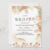 Wild One wild flower Baby shower Uitnodiging (Voorkant)