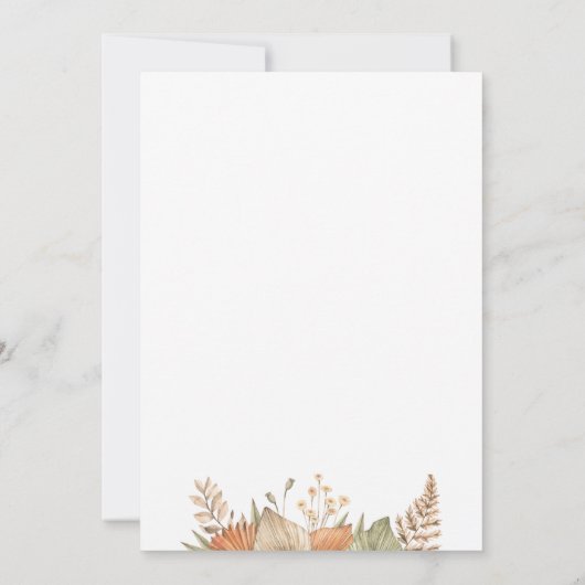 Wild One wild flower Baby shower Uitnodiging (Achterkant)