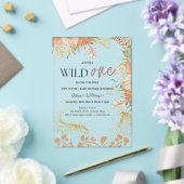 Wild One wilde bloem Baby shower Acryl Uitnodigingen (Insitu (Huwelijk))