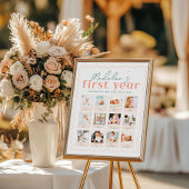 Wild One Wildflower 1e Verjaardag Fotocollage Perfect Poster