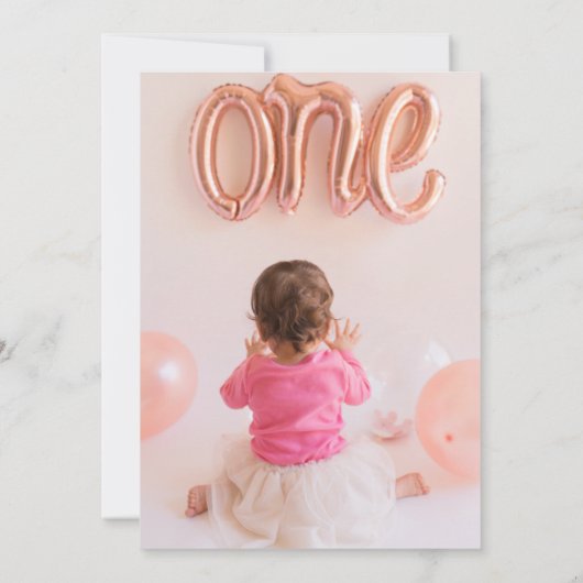 Wild One Wildflower 1e verjaardag Kaart (Achterkant)