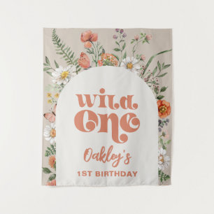 Wild One Wildflower Achtergrond Wandkleed