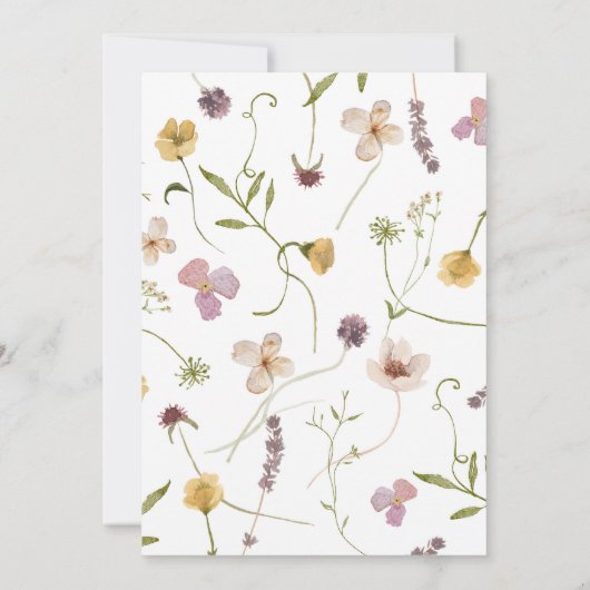 Wild One Wildflower Blush Pink 1e Verjaardag Kaart (Achterkant)