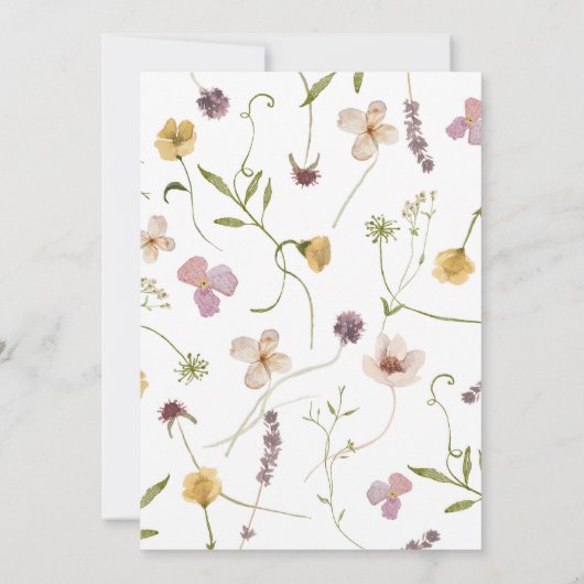 Wild One Wildflower Blush Pink 1e Verjaardag Kaart (Achterkant)