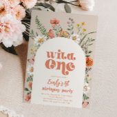 Wild One Wildflower Eerste Verjaardag uitnodiging