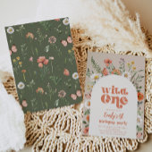 Wild One Wildflower Eerste Verjaardag uitnodiging