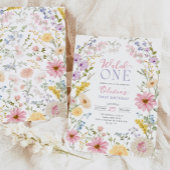 Wild One: Wildflower First 1st Birthday Kaart