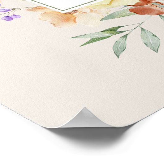 Wild One Wildflower Girl Verjaardagsfeestje Welkom Poster (Hoek)