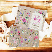 Wild One Wildflower Vlinders 1e Verjaardag Kaart