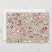 Wild One Wildflower Vlinders 1e Verjaardag Kaart (Achterkant)