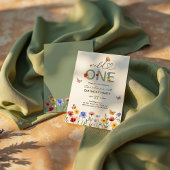 Wild One Wildflowers Butterfly 1e verjaardag Kaart