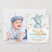 Wild One Winter OneDerland Elephant Boy Verjaardag Kaart (Voorkant)