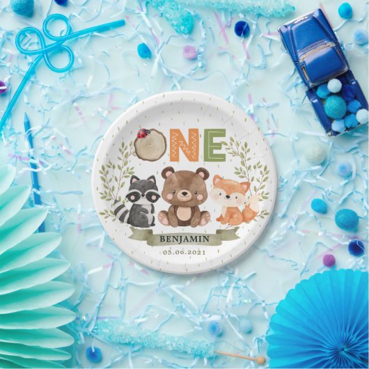 Wild One Woodland 1st Birthday Paper Bord (Feest)