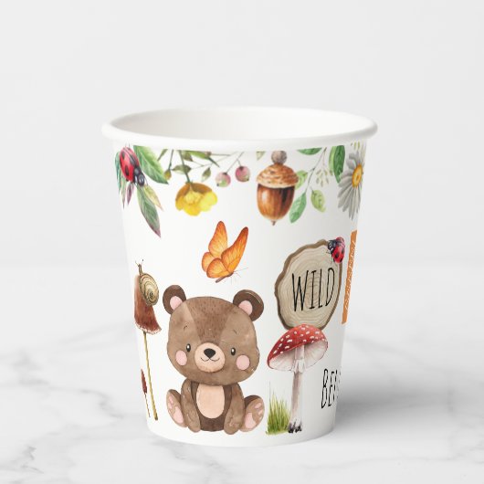 Wild One Woodland 1st Birthday Paper cup Papieren Bekers (Voorkant)