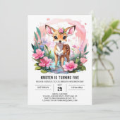 Wild One Woodland Adventure Meisje Verjaardag Kaart (Staand voorkant)