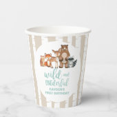 Wild One Woodland Animal Birch Tree First Birthday Papieren Bekers (Voorkant)