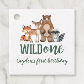 Wild One Woodland Animal First Birthday Bedankjes Labels (Voorkant)