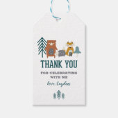Wild One Woodland Animal First Birthday Cadeaulabel (Voorkant)