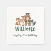 Wild One Woodland Animal First Birthday Servet (Voorkant)