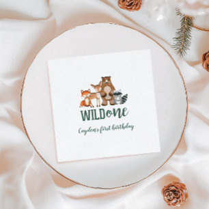 Wild One Woodland Animal First Birthday Servet