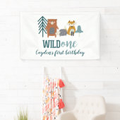 Wild One Woodland Animal First Birthday Spandoek (Insitu)