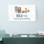 Wild One Woodland Animal First Birthday Spandoek (Beurs)