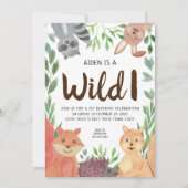 Wild One Woodland Animals 1e verjaardag Kaart (Voorkant)