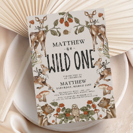 Wild One Woodland Animals 1e verjaardag Kaart