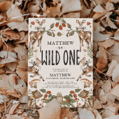 Wild One Woodland Animals 1e verjaardag Kaart