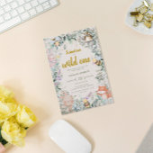 Wild One Woodland Animals 1e verjaardag uitnodigin Kaart