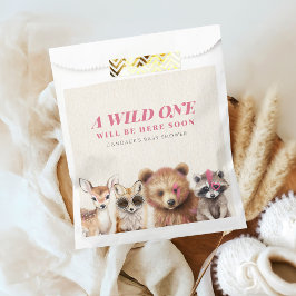 Wild One Woodland Animals Baby shower Bedankzakje