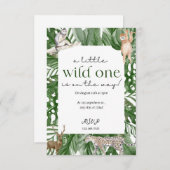 Wild One Woodland Animals Baby shower Invitation Kaart (Voorkant / Achterkant)