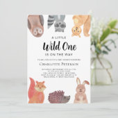 Wild One Woodland Animals Baby shower Kaart (Staand voorkant)