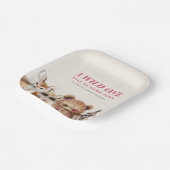 Wild One Woodland Animals Baby shower Papieren Bordje (Gebogen)